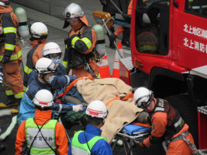 梁川口内トンネル防災訓練